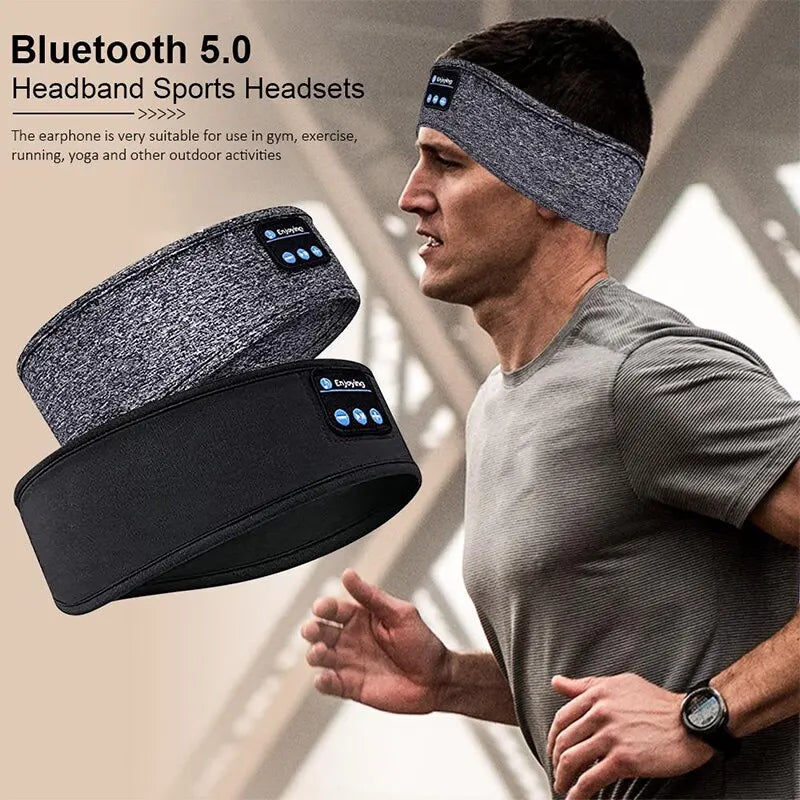 Wireless Bluetooth Headband Earphones Gray
