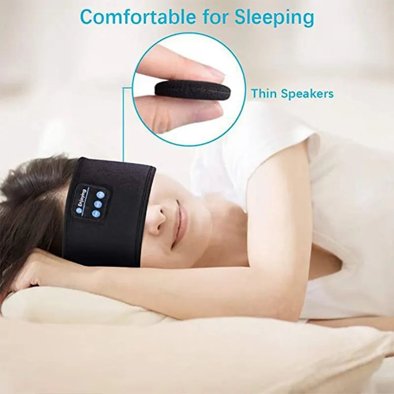 Wireless Bluetooth Headband Earphones Black