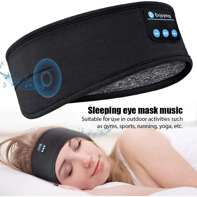 Wireless Bluetooth Headband Earphones Black