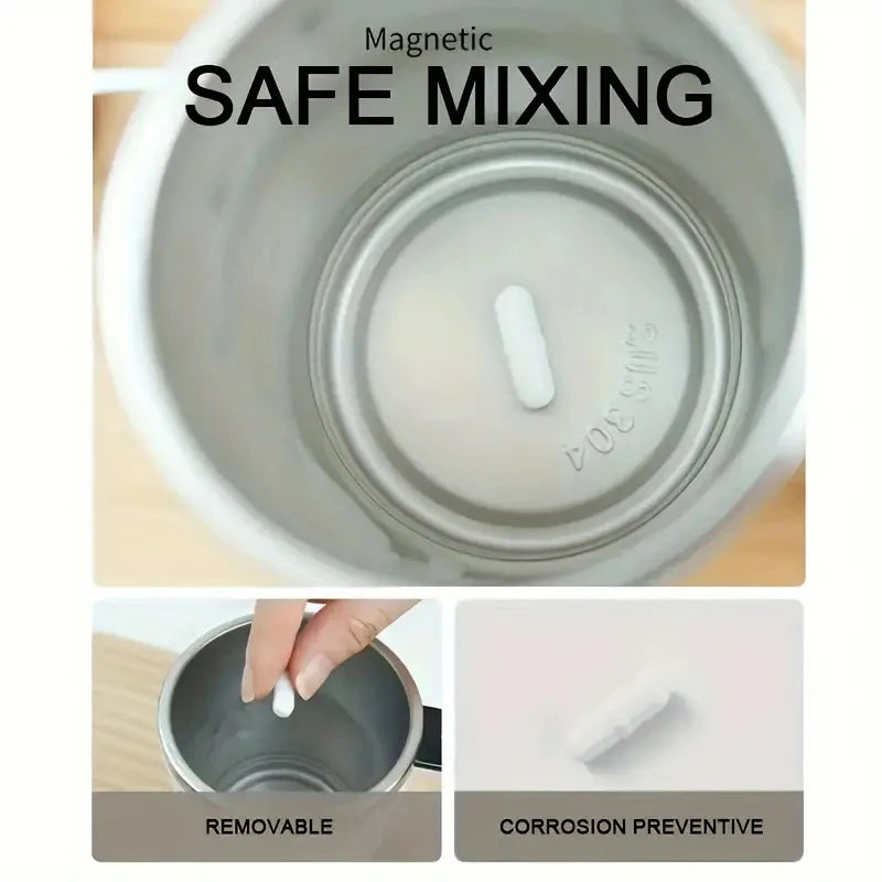 White USB charging self-stirring mug