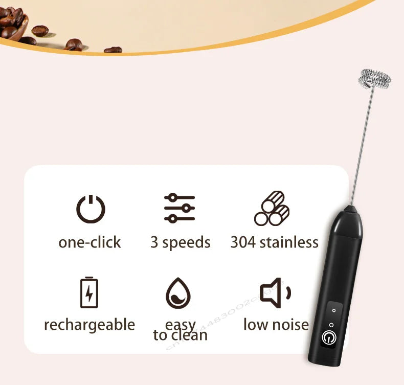 USB rechargeable milk frother